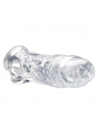 Прозрачная насадка для увеличения члена Realistic Clear Penis Enhancer and Ball Stretcher - 20,3 см. - XR Brands - в Кургане купить с доставкой