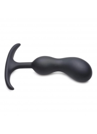 Черный массажер простаты с утяжелителями Premium Silicone Weighted Prostate Plug Medium - 16,3 см. - XR Brands - в Кургане купить с доставкой