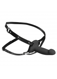 Черный полый страпон с вибрацией 2’’ Erection 28X Smooth Vibrating Silicone Penis Sheath - XR Brands - купить с доставкой в Кургане