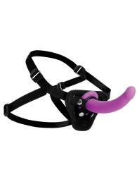 Лиловый поясной страпон Navigator Silicone G-Spot Dildo with Harness - 17,8 см. - XR Brands - купить с доставкой в Кургане