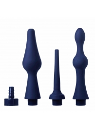 Набор из 3 универсальных насадок для анального душа Universal 3 Piece Silicone Enema Attachment Set - XR Brands - купить с доставкой в Кургане