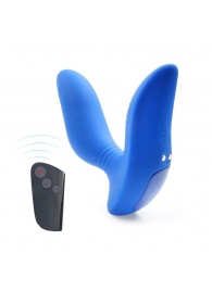 Синий вибромассажер простаты 3,5’’ Remote Control Curve P-spot Massager - 12 см. - Erokay - в Кургане купить с доставкой