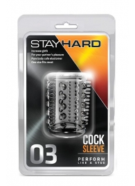 Прозрачная насадка с шипами и шишечками STAY HARD COCK SLEEVE 03 CLEAR - Blush Novelties - в Кургане купить с доставкой