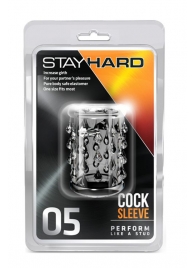 Прозрачная насадка с капельками STAY HARD COCK SLEEVE 05 CLEAR - Blush Novelties - в Кургане купить с доставкой