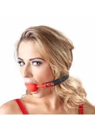 Силиконовый кляп-шар на чёрных ремешках Red Gag silicone - Orion - купить с доставкой в Кургане