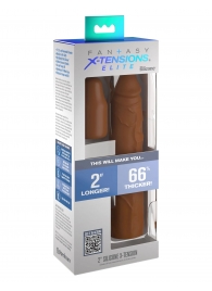 Коричневая насадка на член 2  Silicone X-tension - 20,3 см. - Pipedream - в Кургане купить с доставкой