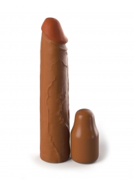 Коричневая насадка на член 2  Silicone X-tension - 20,3 см. - Pipedream - в Кургане купить с доставкой