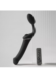 Черный безремневой вибрострапон Strap-On-Me Multi Orgasm Size XL - Strap-on-me - купить с доставкой в Кургане