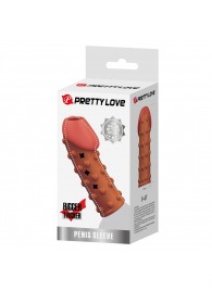 Телесная открытая насадка на пенис с бугорками - 19,8 см. - Baile - в Кургане купить с доставкой