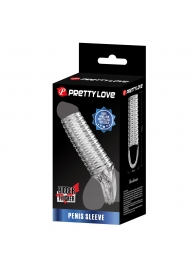 Прозрачная насадка на пенис с ребрышками и подхватом мошонки - Baile - в Кургане купить с доставкой