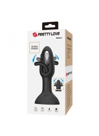 Черная анальная пробка с функцией фингеринга Hubert - 13,9 см. - Baile