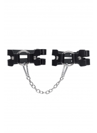 Черные кожаные оковы из двух ремешков - Pecado - купить с доставкой в Кургане