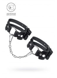 Черные кожаные оковы из двух ремешков - Pecado - купить с доставкой в Кургане
