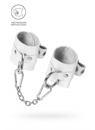 Белые мягкие кожаные наручники с люверсами - Pecado - купить с доставкой в Кургане