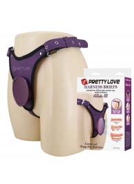 Фиолетовые трусики харнесс с платформой Caludio III - Baile - купить с доставкой в Кургане