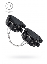 Черные кожаные оковы с двумя ремешками - Pecado - купить с доставкой в Кургане