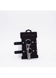 Черно-красные кожаные оковы - Crazy Handmade - купить с доставкой в Кургане