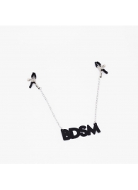Зажимы на соски с кожаной подвеской BDSM - Crazy Handmade - купить с доставкой в Кургане