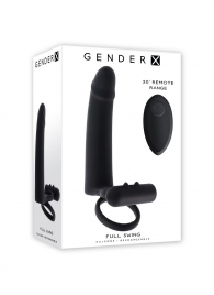 Черная вибронасадка для двойного проникновения Full Swing - Gender X - купить с доставкой в Кургане