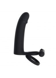 Черная вибронасадка для двойного проникновения Full Swing - Gender X - купить с доставкой в Кургане