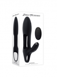 Черная насадка на пенис с вибрацией Nautilus - Zero Tolerance - в Кургане купить с доставкой
