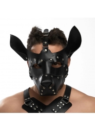 Черная кожаная маска «Собака» - Crazy Handmade - купить с доставкой в Кургане