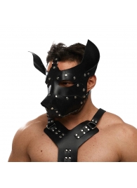 Черная кожаная маска «Собака» - Crazy Handmade - купить с доставкой в Кургане