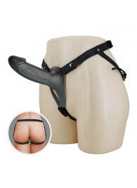 Черный полый мужской страпон London - 16,8 см. - Baile - купить с доставкой в Кургане