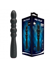 Черный гибкий анальный вибратор - 18,5 см. - Baile