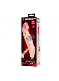 Телесная удлиняющая насадка с рельефом и вибрацией Brad - 21,3 см. - Baile - в Кургане купить с доставкой