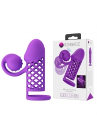 Фиолетовая вибронасадка с клиторальным отростком Harden - Baile - в Кургане купить с доставкой