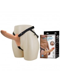 Телесный полый мужской страпон London - 16,8 см. - Baile - купить с доставкой в Кургане