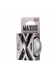 Черные утолщенные презервативы MAXUS Extra Strong с железным кейсом - 3 шт. - Maxus - купить с доставкой в Кургане