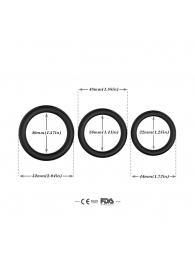 Набор из 3 черных эрекционных колец Stay Hard - Boys of Toys - в Кургане купить с доставкой
