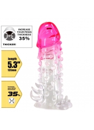 Прозрачно-розовая насадка на пенис Wilford - 13,5 см. - Baile - в Кургане купить с доставкой