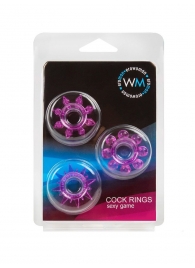 Набор из 3 лиловых эрекционных колец различной формы - Erowoman-Eroman - в Кургане купить с доставкой