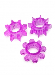 Набор из 3 лиловых эрекционных колец различной формы - Erowoman-Eroman - в Кургане купить с доставкой
