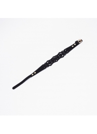 Черный ажурный чокер с золотистой фурнитурой - Crazy Handmade - купить с доставкой в Кургане