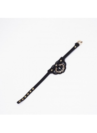 Черный чокер с клепками и золотистой фурнитурой - Crazy Handmade - купить с доставкой в Кургане