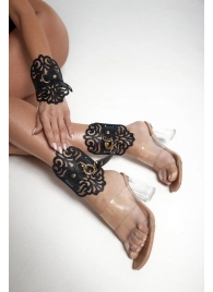 Черный фигурные оковы с золотистой фурнитурой - Crazy Handmade - купить с доставкой в Кургане