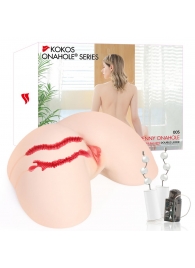 Мастурбатор-полуторс с двойным слоем материала и вибрацией Jenny Onahole Real Hips - KOKOS - в Кургане купить с доставкой
