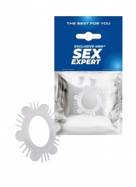 Эластичное эрекционное кольцо с шипиками и шариками - Sex Expert - в Кургане купить с доставкой