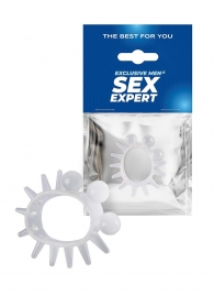 Эластичное эрекционное кольцо с шариками и лучами - Sex Expert - в Кургане купить с доставкой