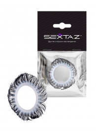 Эластичное эрекционное колечко с черными «ресничками» - Sextaz - в Кургане купить с доставкой
