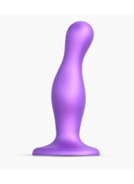 Фиолетовая насадка Strap-On-Me Dildo Plug Curvy size M - Strap-on-me - купить с доставкой в Кургане
