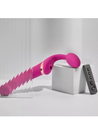 Ярко-розовый безремневой страпон Multi Orgasm Bendable Strap-On size XL с клиторальной стимуляцией - Strap-on-me - купить с доставкой в Кургане