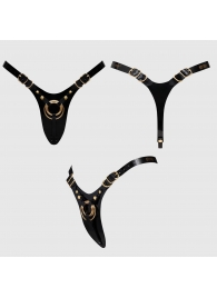 Черный пояс для фиксации насадок Strap-On-Me Leatherette Harness Fabulous - Strap-on-me - купить с доставкой в Кургане