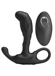 Черный изогнутый массажёр простаты с вибрацией и пультом ДУ - Baile - в Кургане купить с доставкой