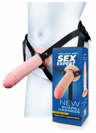 Мужской полый страпон на регулируемых ремешках - 22 см. - Sex Expert - купить с доставкой в Кургане