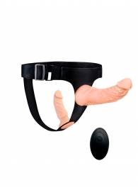 Женский страпон с 2 насадками, вибрацией и пультом ДУ - Erowoman-Eroman - купить с доставкой в Кургане